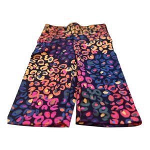 Farm RIO Rainbow Leopard Lycra Biker Shorts Size XS Colorful Athletic NWOT